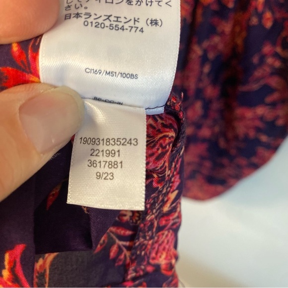 Women's Lands End Modal Purple Red Floral Dress Cover Up Big Sleeves Medium - Picture 12 of 14